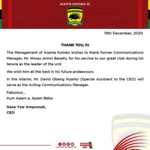 Asante Kotoko Name Interim Communications Manager After PJ Mozey's Resignation 2 IMG 20201219 105825 696x696 1