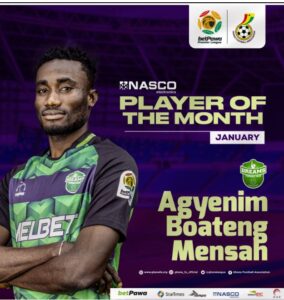 NASCO Awards: Dreams FC's Agyenim Boateng named player of the Month of January 2 Screenshot 20230213 085301