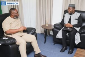 UNESCO Representative to Ghana Pays A Courtesy calls on the Hon. Ken Kenneth Gilbert Adje 2 FB IMG 1741896089643
